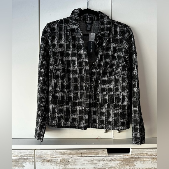 Soho Jackets & Blazers - 🖤🤍 NWT Soho Black & White Plaid Tweed Jacket Small